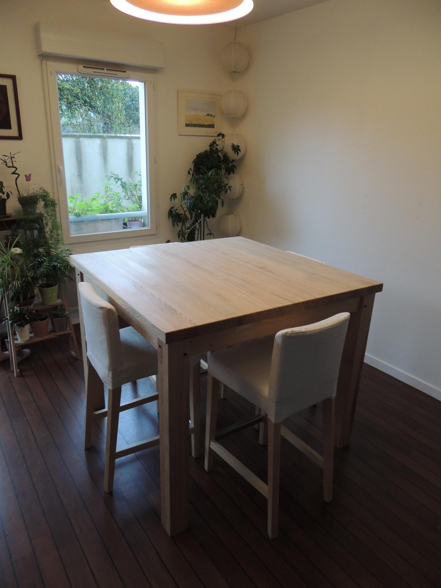 Table au plateau à 96 cm de hauteur