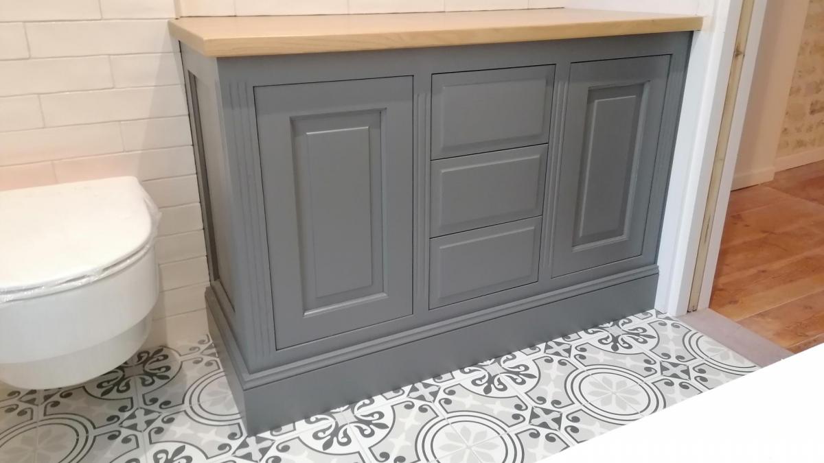 Meuble pour vasque atelier cannelle